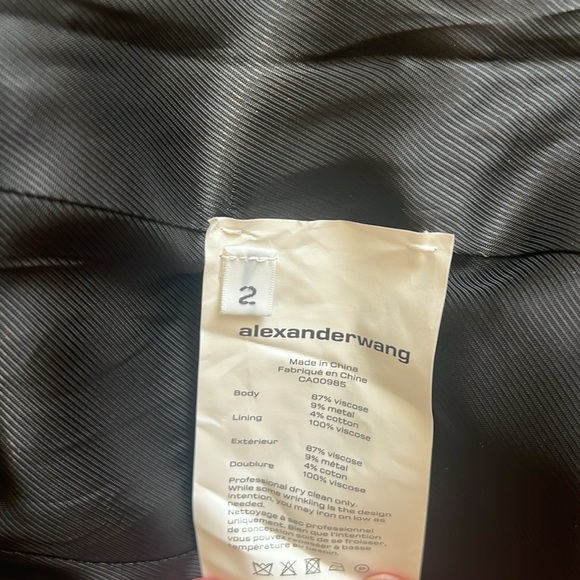 Alexander Wang Black Cinched Waist Blazer in Black Size 2 - Picture 6 of 7